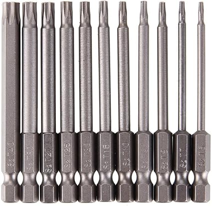 Teabelle Hexagonale Magnetique Creux De Tournevis Embouts De Tournevis Torx T6 T40 Outil 11 Pcs 75 Mm 1 10 2 Cm 6 35 Mm Amazon Fr Cuisine Maison