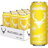 Bucked Up Lightly Carbonated Protein Soda | 25g Whey Isolate - Zero Sugar, Low Calorie, Caffeine Free, Clean Drink | Sparkling Protein Soda - 12 Pack, 16 oz Cans (Frosted Lemonade)
