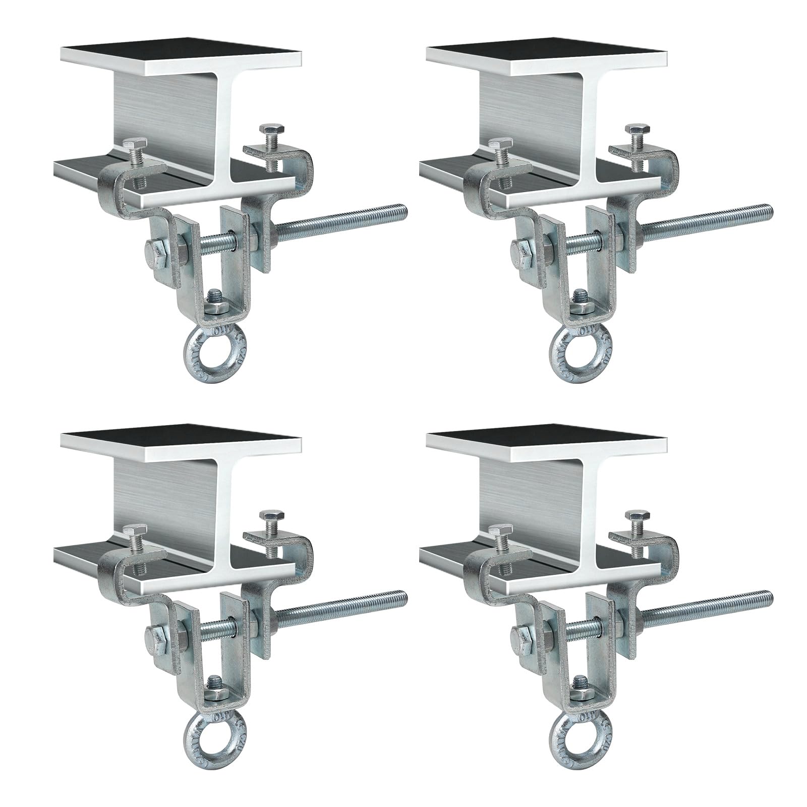 Supaway Pack of 4 I-Beam Hanger Steel Carrier Clamp Punch Bag Accessories Heavy Duty Steel Perforated Bag Hanger Punch Bag Hanger for Beams Adjustable from 63 mm to 220 mm Holds 204 kg Gravity Stand