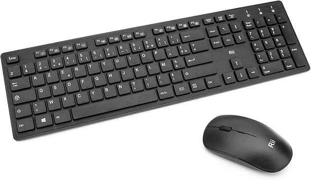 Rii Rk200 Ensemble Clavier Souris Sans Fil Clavier Bureautique Clavier De Bureau 2 40ghz Sans Fil Azerty Version Francaise Avec Taille Complete 104 Touches Amazon Fr Informatique