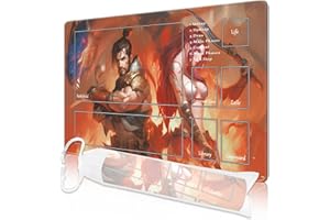 cyaboyibo MTG Playmat with Zones, MTG Playmat 24" x 14" TCG Card Playmats Stitched Edges Playmat for MTG with Storage Bag Smooth Surface Battle Swordsman MTG Game Playmat with Zones