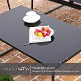 Grand patio 4-Piece Conversation Set Brown Garden Table Chairs Mesh Sling view 4