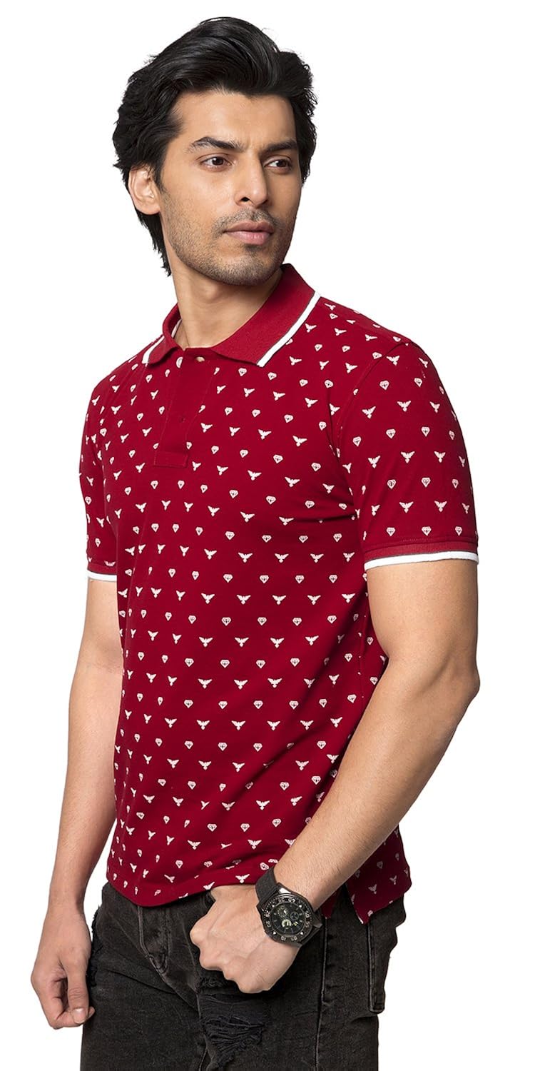 zeyo men's cotton printed t-shirt