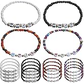 Taouzi 𝐁𝐞𝐚𝐝𝐞𝐝 𝐅𝐫𝐢𝐞𝐧𝐝𝐬𝐡𝐢𝐩 𝐁𝐫𝐚𝐜𝐞𝐥𝐞𝐭𝐬 for Women Bulk Handmade Stackable Stretch Beads Bracelets Christmas Friendship Jewelry Gifts for Women Men