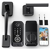 Smart Front Door Lock Sets: 2K HD Camera Lock with Doorbell Kits, Hornbill Fingerprint Keyless Entry Door Lock with Handles, 