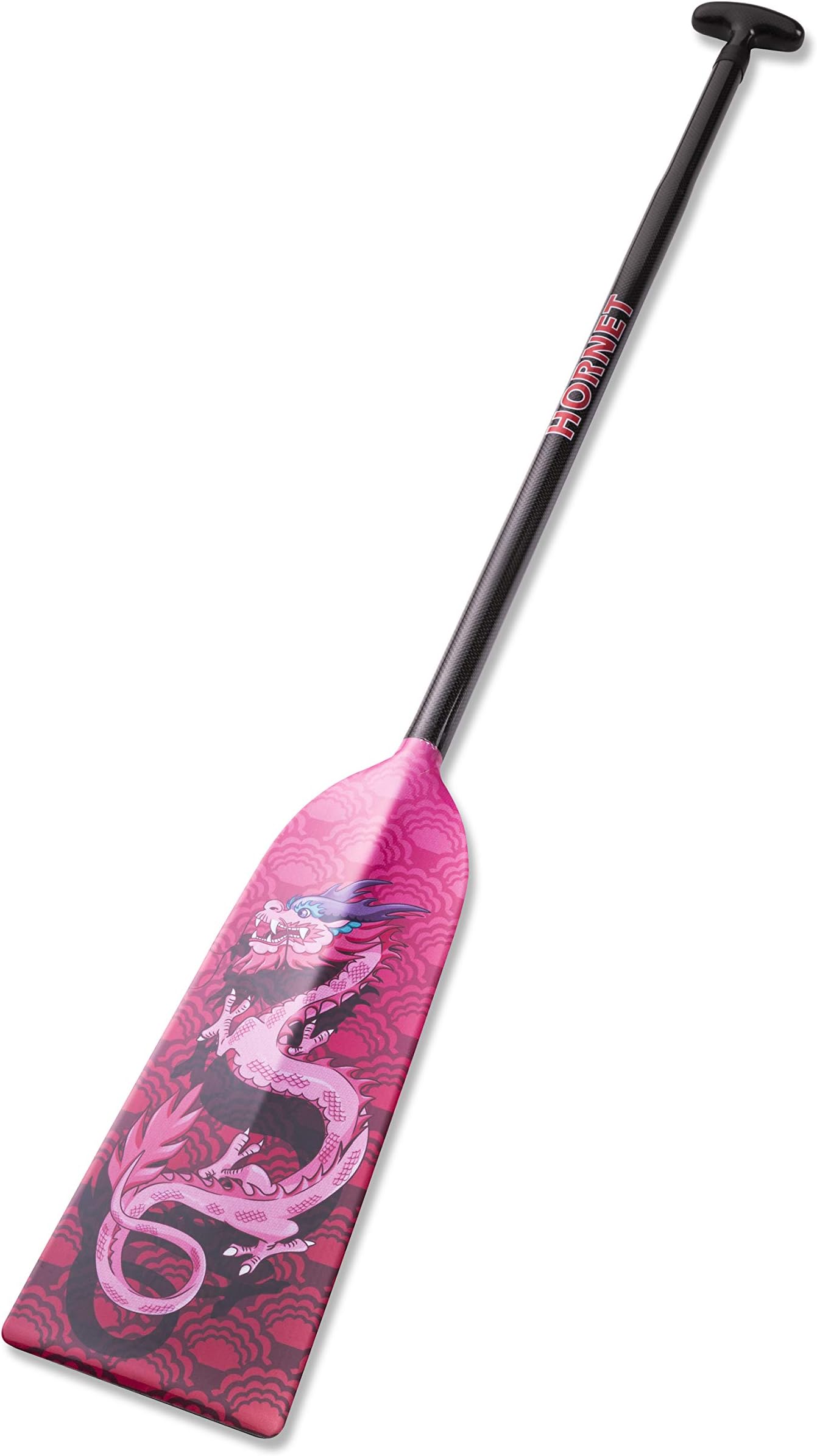 Hornet Watersports Dragon Boat Paddle Fixed Length Carbon Fiber Pink Dragon Lightweight IDBF Approved