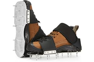 Leweio Epoxy Floor Spiked Shoes -Metal Plate Gunite Spiked Screeding Shoes with 3/4” Short Spikes Perfect For Epoxy Resin