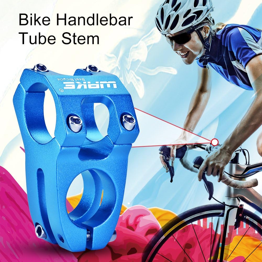 Bike Stem,31.8mm ycle Handlebar Stem Mountain Bike Handlebar Stem Riser Aluminum Alloy Bike Handlebar bars Fixed Stem Extender for Road Bike Cycling Folding Bike (Blue) - Image 3
