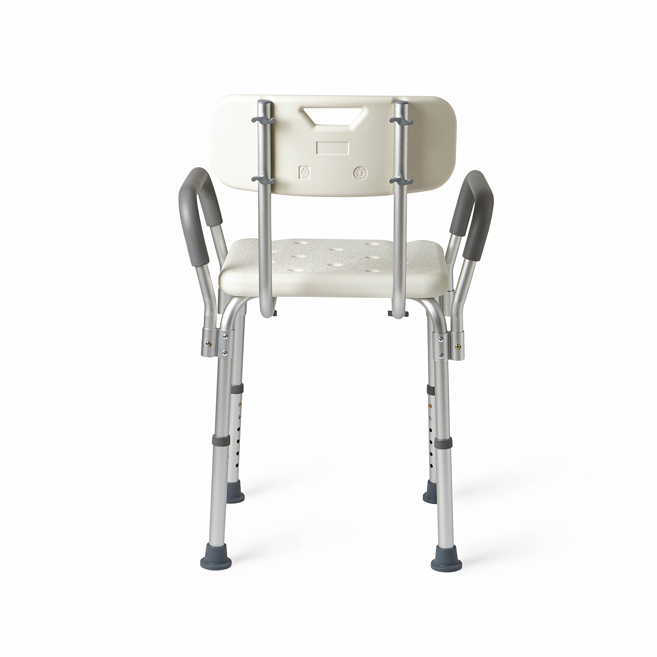 Medline Shower Chair Bath Seat with Padded Armrests and Back, Great for