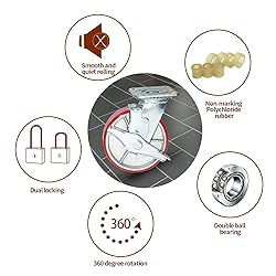 Nisorpa 6 inch Heavy Duty Casters Set of 4 Swivel