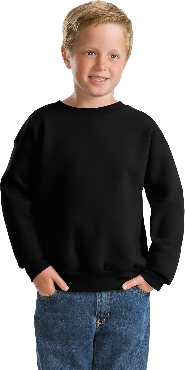 Hanes Boys ComfortBlend EcoSmart Crewneck Sweatshirt: Clothing
