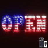 Open Sign for Business, 40"x14" Jumbo Open Sign with Timer and Remote Control, Dynamic Light Modes Led Signs for Storefront Window Bar Salon Cafes Retail Shops US Flag