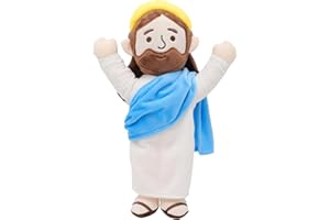Yelakey Jesus Plush Jesus Stuffed Doll Jesus Plushie Toys Christian Stuff Religious Party Favors Gifts for Kids for Christening Easter (002), Blue