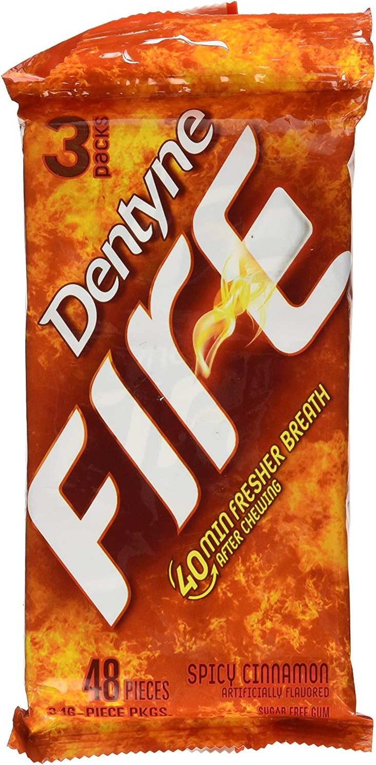 Dentyne Fire Spicy Cinnamon Sugarfree Chewing Gum 3 x 16 Piece Multipack Amazon.co.uk Grocery