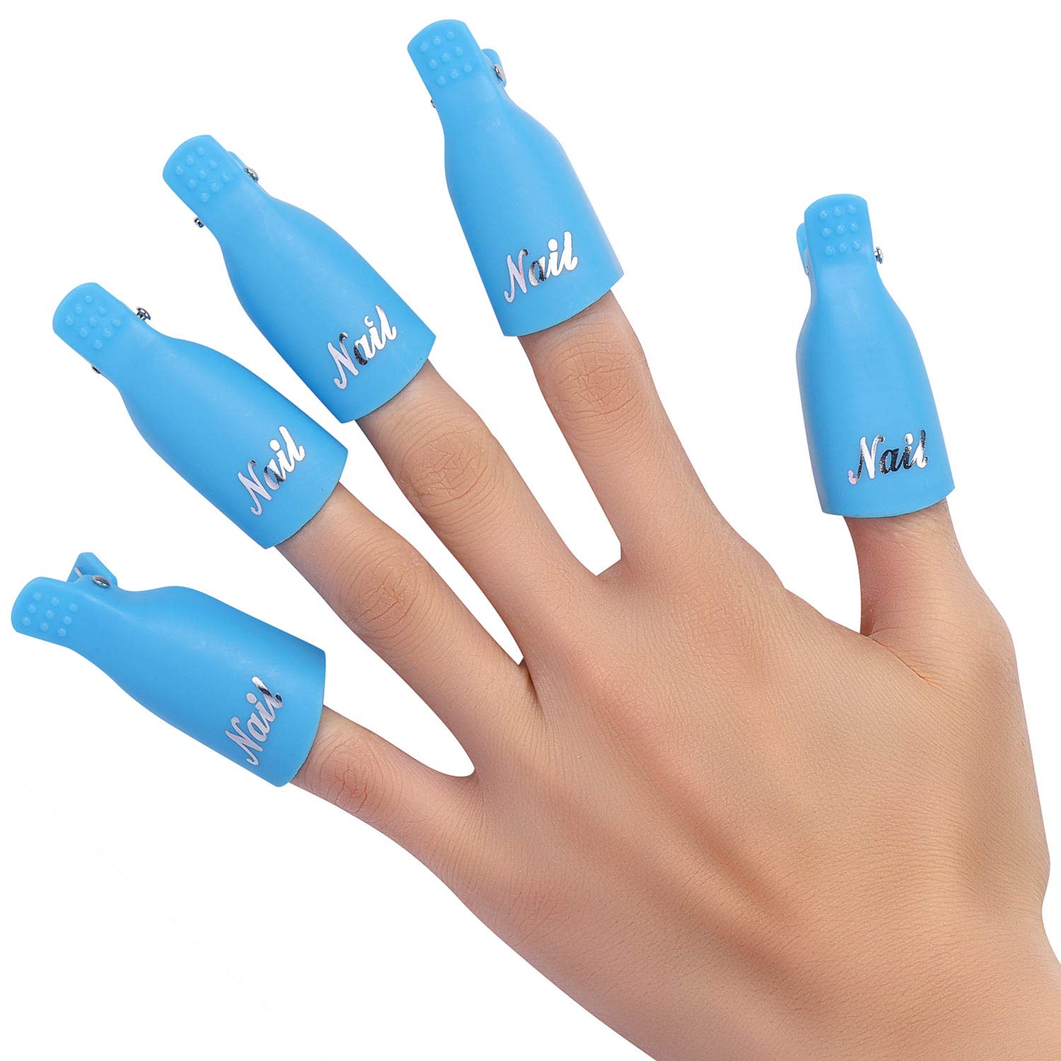 50 PCS Plastic Acrylic Nail Polish Remover Clip Cap, Soak Off UV Gel Polish Remover Wrap Tool : Beauty