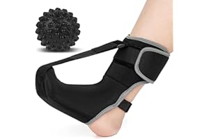 Ustuour Plantar Fasciitis Night Splint Sock for Plantar Fasciitis Relief with Extra Massage Ball, Soft & Comfortable Foot Brace for Achilles Tendonitis Heal Spur Foot-drop Flat-arch for Women and Men