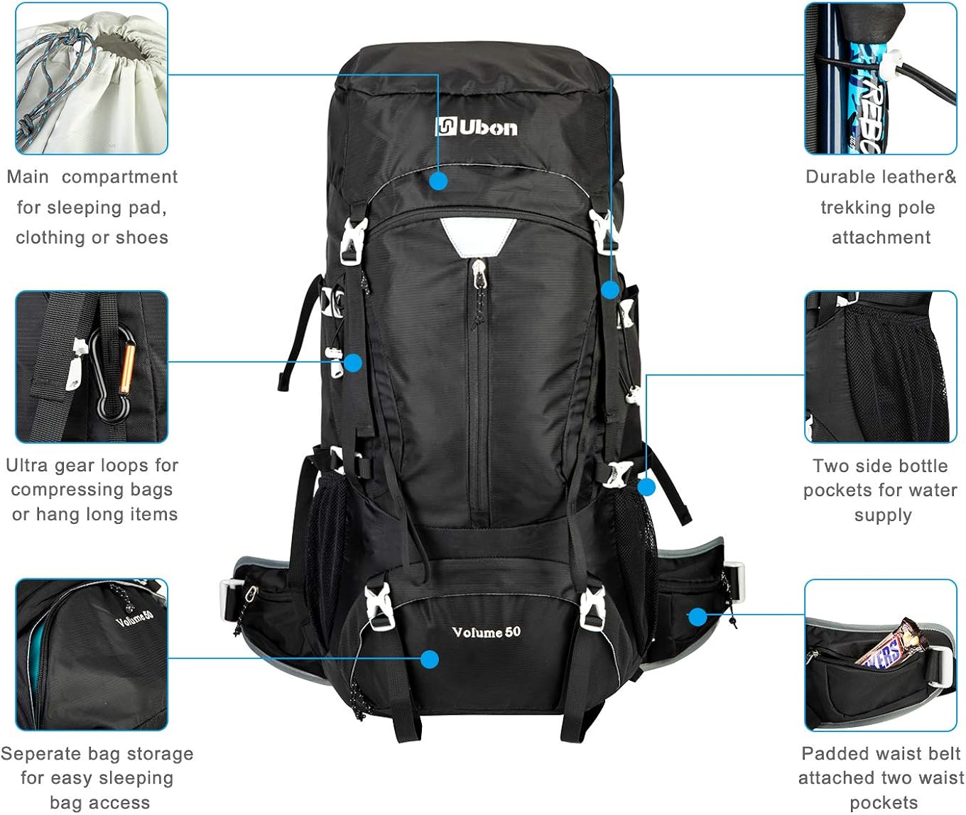 sleeping bag attached to backpack