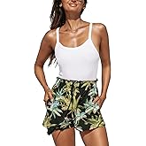 CUPSHE Womens High Waist Striped Shorts 2024 Summer Casual Wide Leg Belted Cotton Shorts