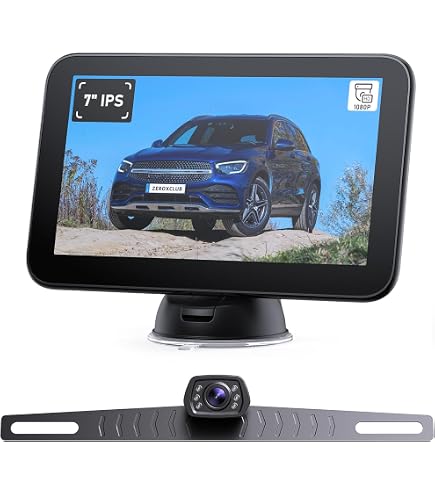 Pyle Wireless Backup Rearview Dash Camera - Waterproof Car Parking Rear View Reverse Safety Vehicle Monitor System W/Quad View 7\" Video LCD, DVR Recording, Night Vision - Remote Control - PLCMTR83QIR