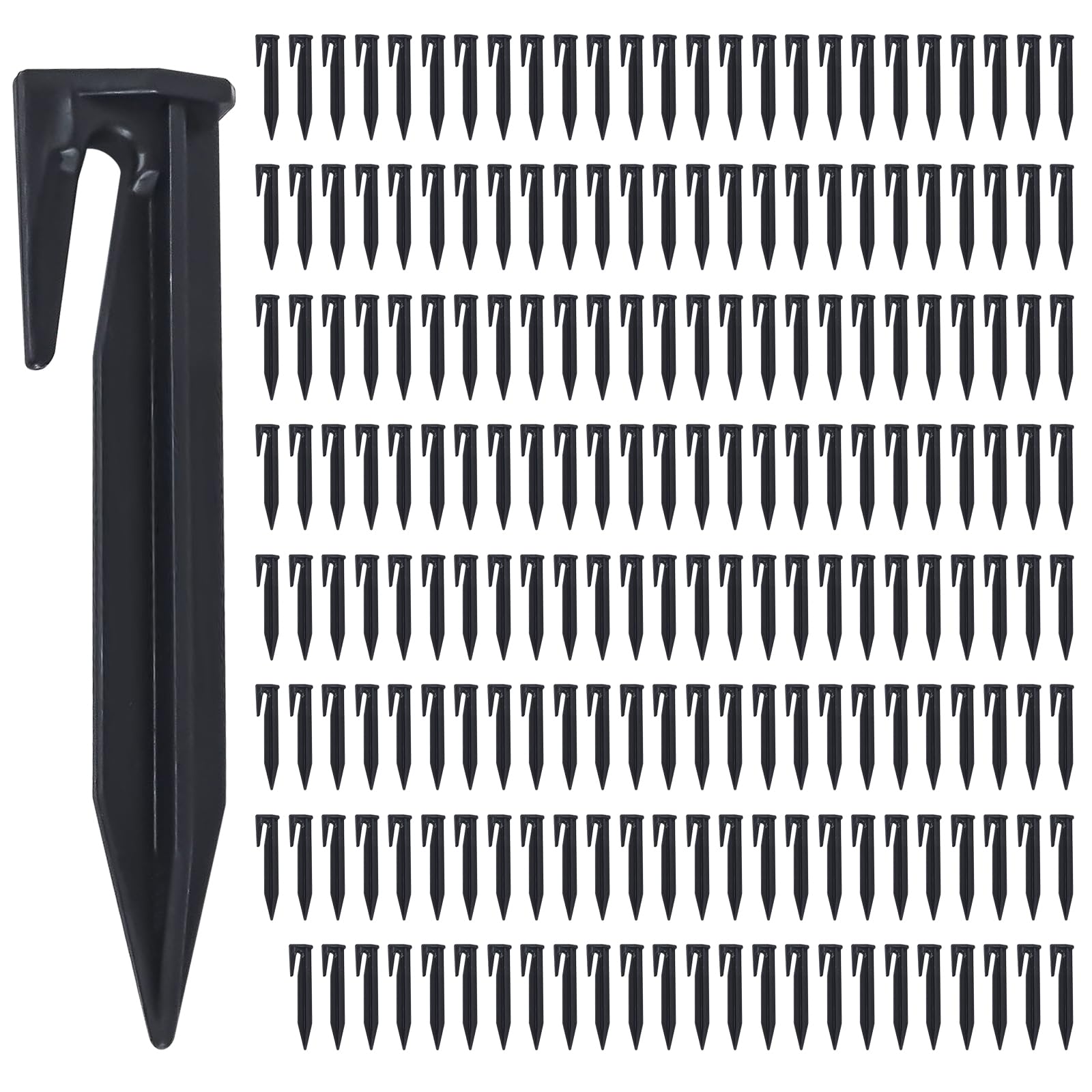 KMDZDZGS 100Pcs Ground spikes, Plastic Hooks for robotic lawnmower, Ground Anchor, Boundary Cable, Boundary Wire, cable holder for use in Garden Lawn Fence Lawn Light (200Pcs)