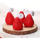 Nuanchu 8 Pieces Strawberry Candle Strawberry Shaped Scented Wax Mini Soy Wax Scented Cute Decorative Candle for Birthday Bedroom Bathroom Kitchen Decoration Parties, 2 Packs(Red)