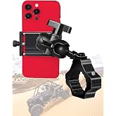 ZIDIYORUO UTV Phone Holder, SXS Phone Holder Mount on 1.75"-2" Roll Cage Bar, Fits 4.7"-7.8" Smart Devices. Stable and Strong Design for UTV ATV and SXS. Free View of Portrait and Landscape