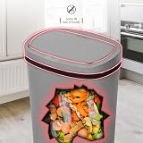 NETTA 50L Sensor Bin Kitchen Touch Free Infrared Lid Grey Large view 5