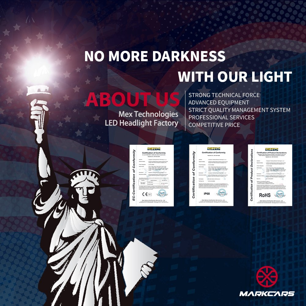 Markcars LED Car Headlight Bulbs H11 60W 8400LM with Seoul Chip Turbo Heat Dissipation Auto Headlamp Cool White All-in-One plug and play Conversion kit