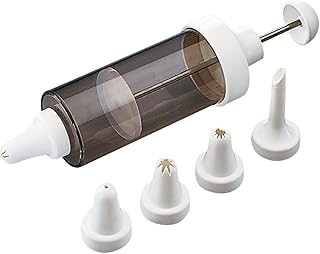 Kaiser Classic Garnierspritze mit 5 Tüllen, Gebäckpresse 200 ml, Churros Maker, Krapfenspritze, Sahnespritze, Tortenspritze mit transparentem Behälter