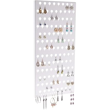 Buy White Earring Holder Organizer Slim Wall Mounted Jewelry