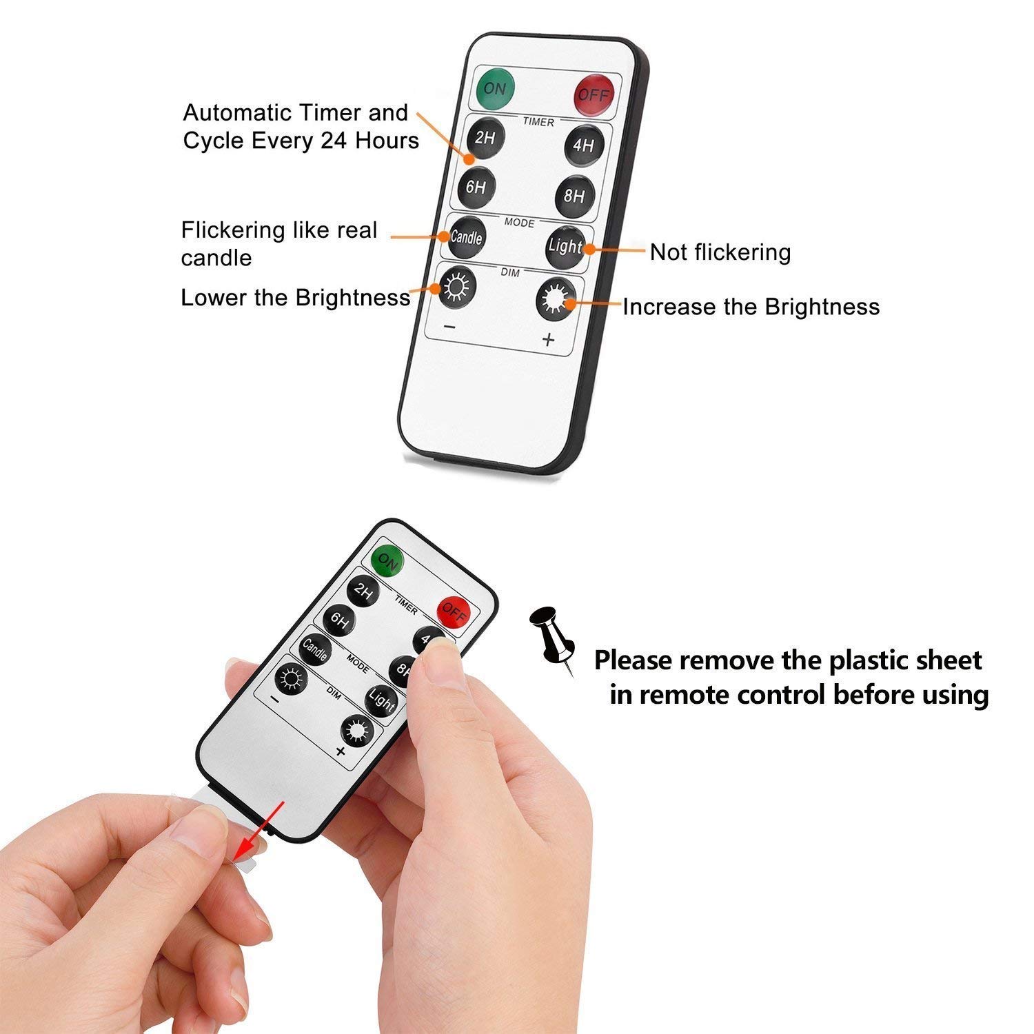 Candele LED Gr4tec Set di 3 Candele a LED Senza Fiamma in Vera Cela con Telecomando e Timer Luce Decorativa Alimentazione dalle 3 Pile AAA Decorazioni per Natale Feste Matrimonio Compleanno