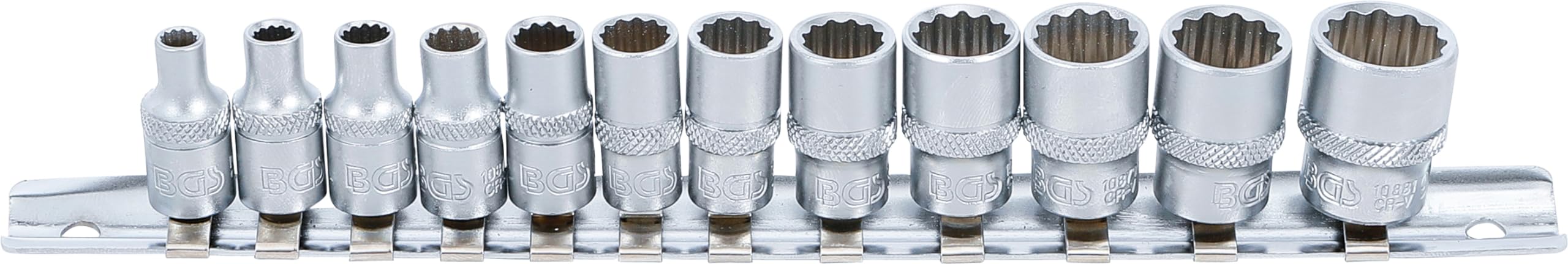BGS 2755 | Socket Set, 12-point | 6.3 mm (1/4") Drive | Inch Sizes | 12 pcs.