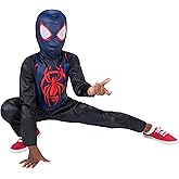 Marvel Miles Morales Official Youth Halloween Costume - Printed Jumpsuit with Fabric Mask