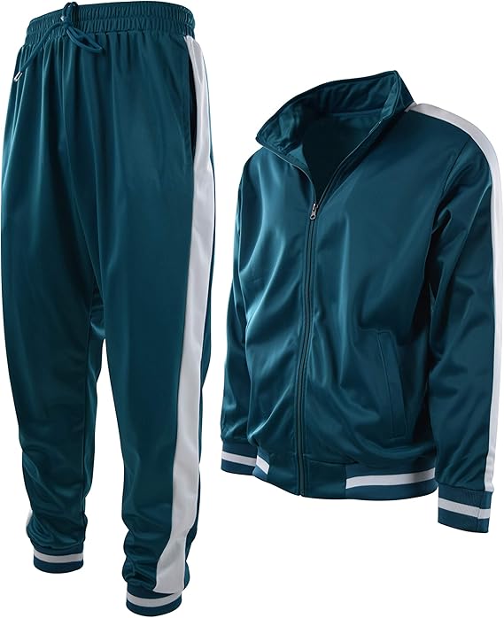 ChoiceApparel Mens Athletic 2 Piece Tracksuit Set (L, 877Dark Teal