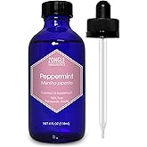 Peppermint Oil, Food Grade, Edible, for Digestion, IBS, Hair – 100% Pure, Peppermint Essential Oil, Mint Oil, Safe for Ingestion, by Zongle Therapeutics, 4 OZ