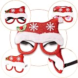 DERAYEE 6pk Christmas Glitter Party Glasses Novelty Xmas Eyeglasses Fancy Dress view 4