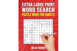 Extra Large Print Word Search Book for Adults: 48 US Themed Wordsearch Puzzles for Seniors or Visually Impaired