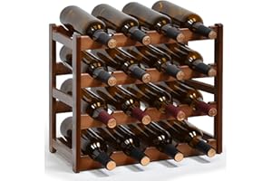 IWNTWY Wine Rack, 16 Bottles 4-Tier Free Standing Wine Racks, Wine Rack Countertop Holder Storage Shelf for Kitchen Cabinet D