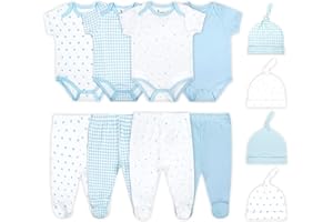 Jimonda Baby Boys Girl Layette Set Organic Cotton Clothes Gift Sets 12-Piece 0-12 Months