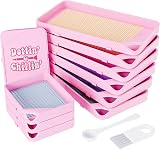 ARTDOT 10-Piece Interlocking Diamond Art Trays Pink 6 Large 4 Small