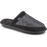 Cobian Happy Camper Mule Men's Slippers with Sherpa Fur Lining | Quilted Nylon Upper, Extra Cushioned Footbed, Wide Toe Shape, and TPR Outsole for Cozy Indoor Comfort