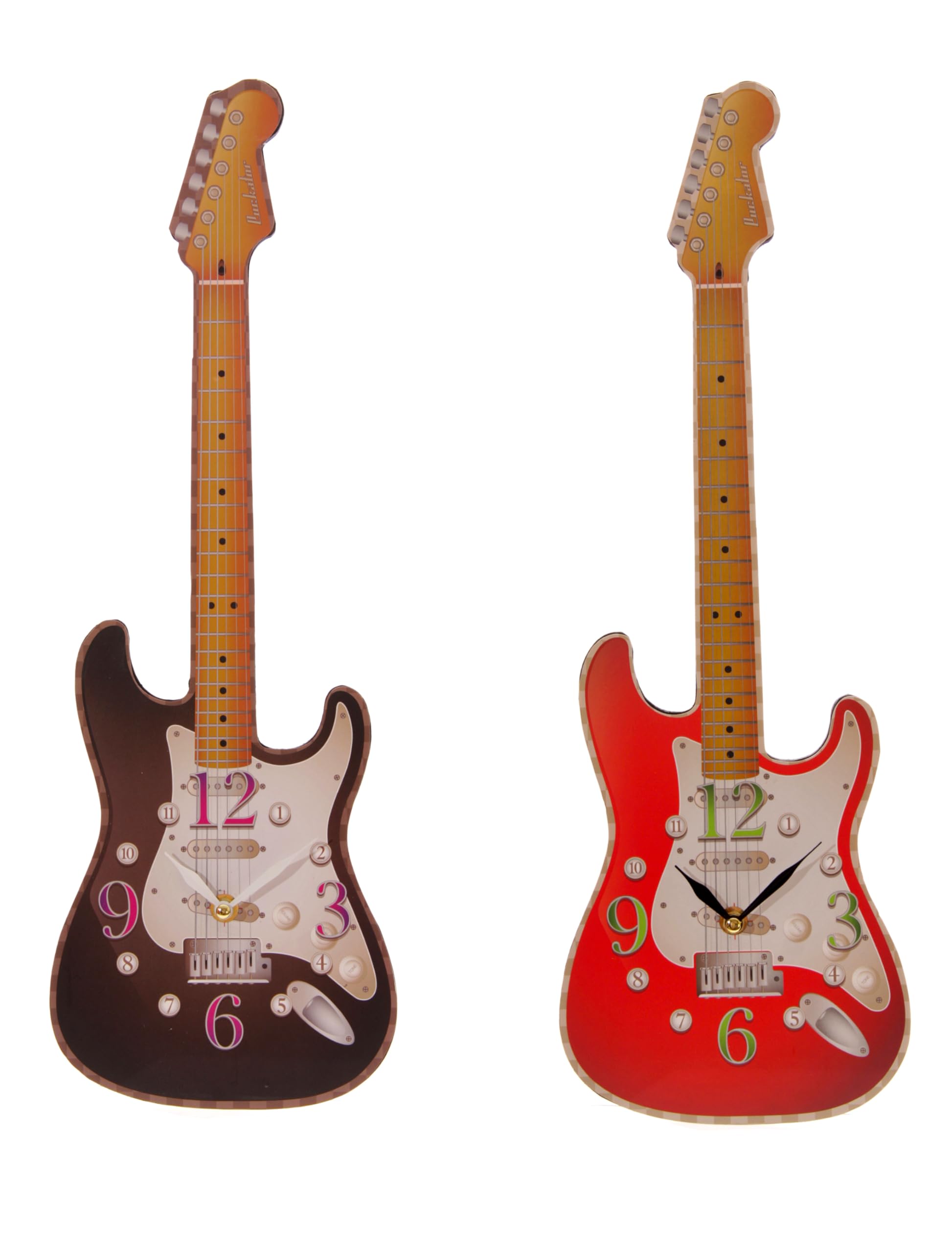 Puckator Ted Smith Guitar Shaped Picture Clock - Wall Clock Clocks - Mens Cute Cool Preppy Home Gaming Room Bedroom Office Decor Decoration - Asthetic Accessories Stuff Men Things