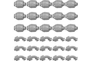 SHELLWEI 1/2" Liquid Tight Connector Electrical Conduit Connector 90 Degree and 180 Degree PVC Flexible Conduit Connector Fitting for Home Kitchen Bathroom Tube Tool Supplies (30 Pcs)