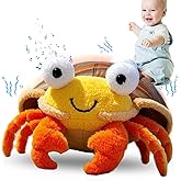 Yiwsnust Baby Toys 6-12 Months - Musical Crawling Crab Plush Toy with 40+ Songs, Recording Features - Dancing Walking Moving Bouncing Learning Toy for 1 Year Old Boy Girl Babies Toddlers
