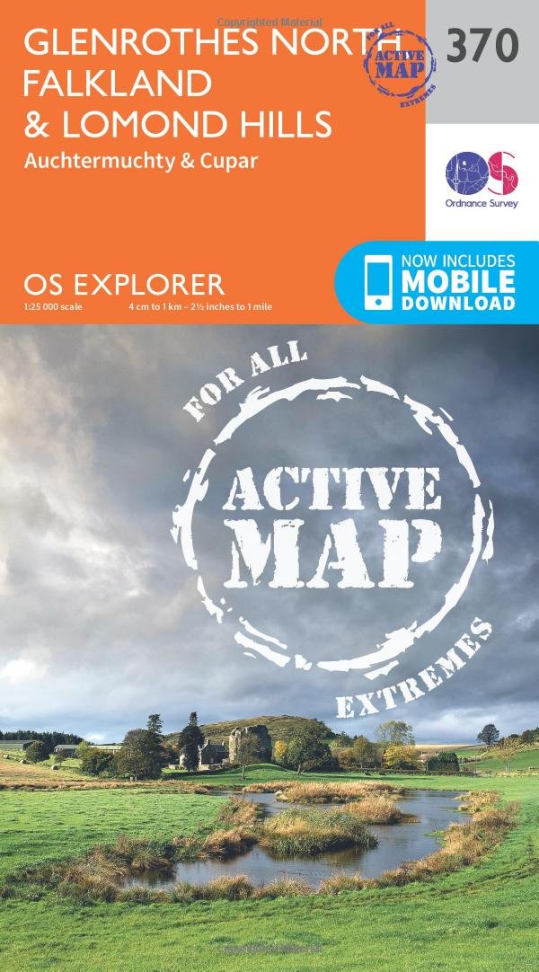 Glenrothes North, Falkland & Lomond Hills Map | Weatherproof | Auchtermuchty & Cupar | Ordnance Survey | OS Explorer Active Map 370 | Scotland | Walks | Hiking | Maps | Adventure