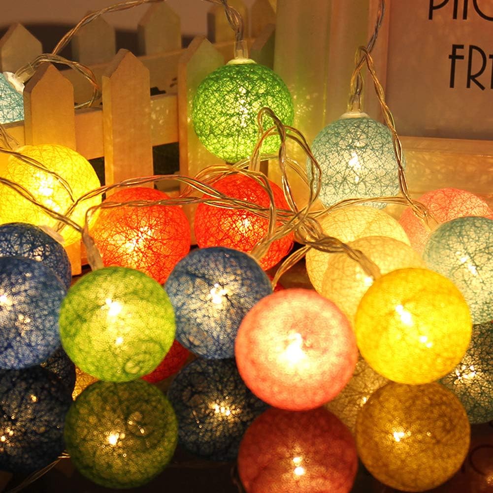 XianghuangTechnology Cotton Ball Lights LED Fairy Lights Battery Powered String Lights for Wedding Garden Decor (20 Lights,330cm) - Image 3