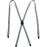 CTM Women's Elastic Clip-End 1/2 Inch Skinny Urban Suspenders