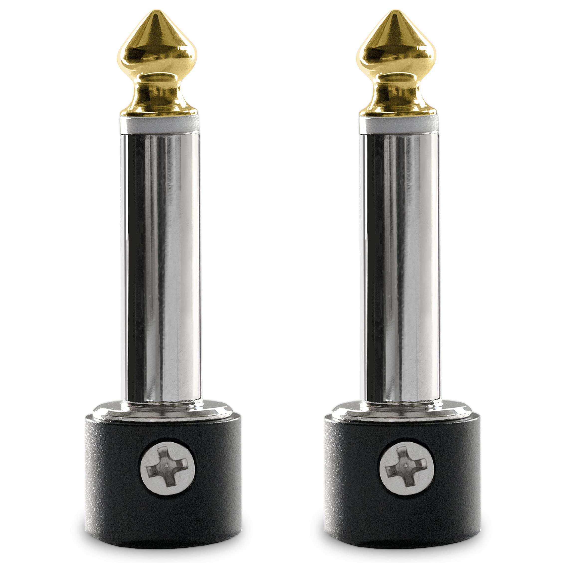 Crosby Solderless Pedalboard Cable Kit - 2 Pack of Gold Tip Connectors with Magnetic Screws Make 1 DIY Custom Patch Cable