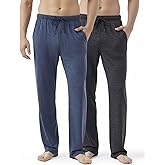 Zylioo Men's Tall Lounge Pajama Bottoms for 6ft+ Guys Soft Sleep Pants with Pockets for Home Relaxing