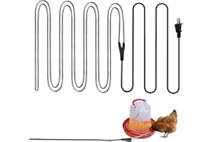 comincia Chicken Water Heater Cord,39W Heated Chicken Waterer for Winter to Prevent Water Freezing,Poultry Water Heater for Chickens, Ducks & Other Small Animals -1Pack (Waterer Not Included)